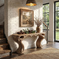 Organic Console Table With Hidden Drawers For Entryway Living Room And Hallway