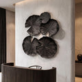 Modern Wood Wall Sculpture With Abstract Floral Design For Living Room