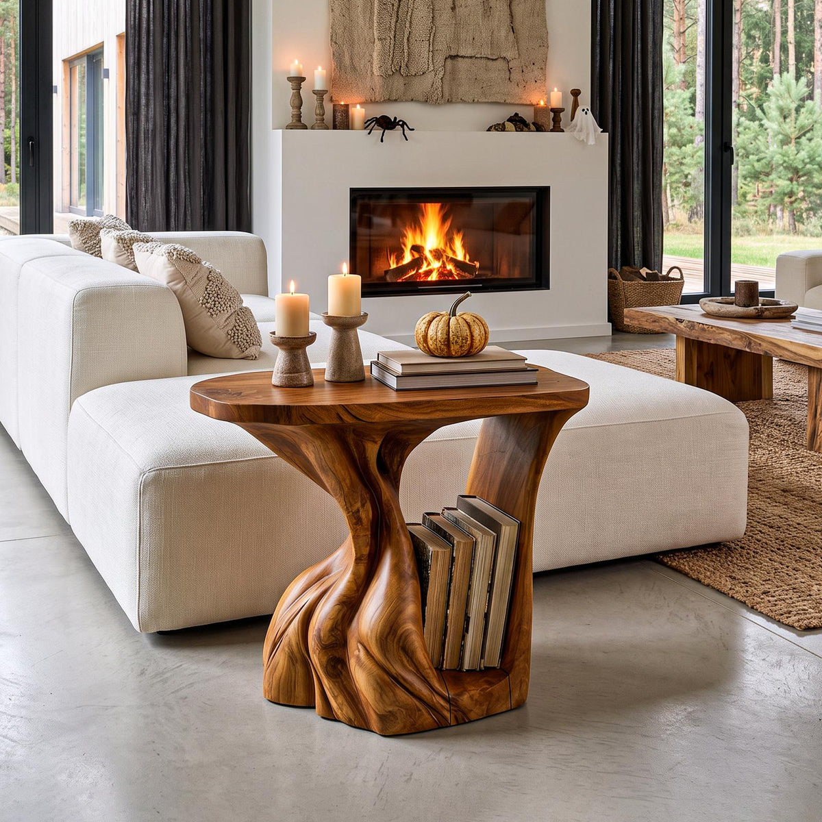 Contemporary Beside Table Halloween Inspired With Sculptural Base For Living Room SINLHASTA318