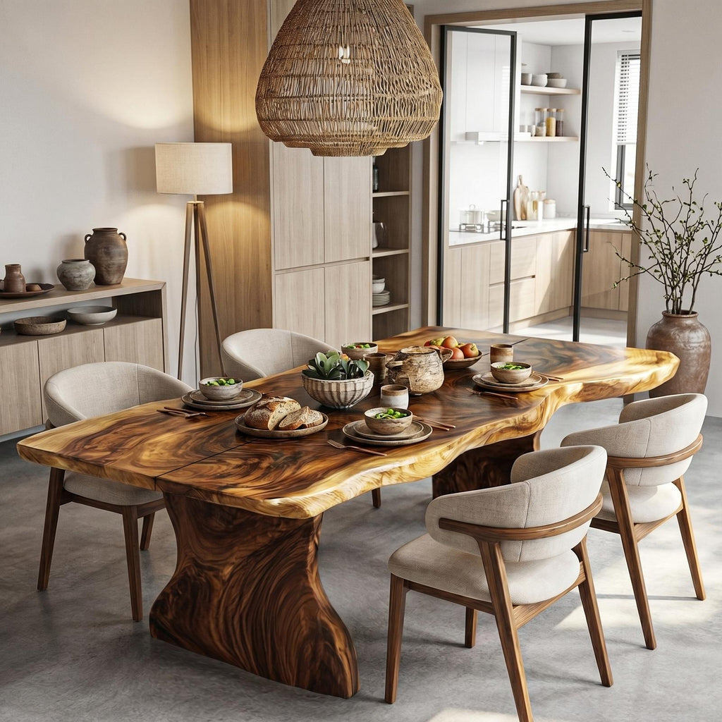 Rustic Dining Table Live Edge Design For Dining Room