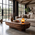Mid Century Oval Coffee Table With Clean Low Profile Form For Living Room