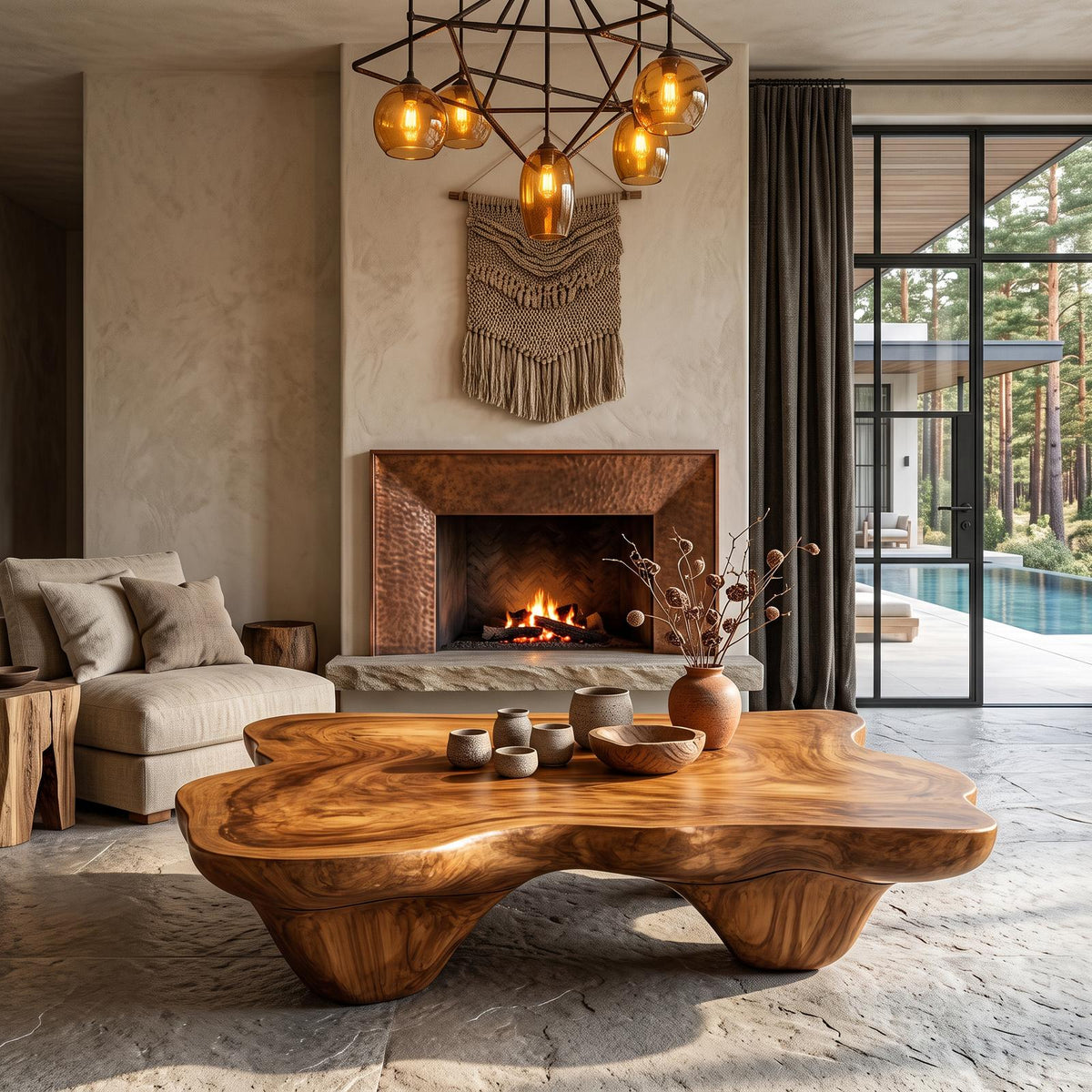 Modern Coffee Table With Minimal Base For Living Room