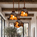 Minimalist Pendant Lamp With Sculptural Wood Design For Living Room