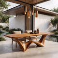 Contemporary Dining Table With Architectural Wave Design For Dining Room And Breakfast Nook