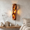 Sculptural Natural Wood Wall Sconce, Unique Handcrafted Solid Wood Wall Mounted LED Light for Living Room, Model