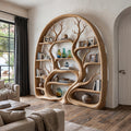 Organic Tree Bookshelf With Arched Branch Design For Living Room And Home Office