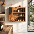 Organic Live Edge Wine Holder Wall Mounted Storage Cabinet For Home Bar