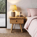 Scandinavian Solid Wood Bedside Table With Drawer SINLHANS290