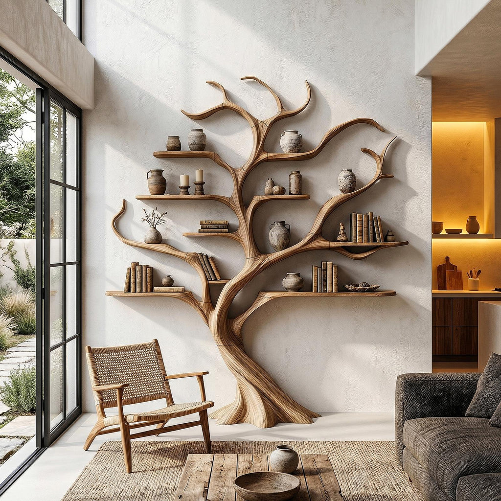 Modern Tree Bookshelf With Artistic Branch Frame For Home Office