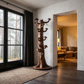Rustic Freestanding Tree Coat Rack Wooden Hall Tree For Entryway Hallway