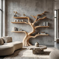 Nature-Inspired Tree Bookshelf, Floating Wooden Shelves, Tree-Shaped Bookcase for Wall
