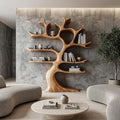 Organic Modern Tree Wall Shelf, Branch-Inspired Bookcase & Floating Storage Display