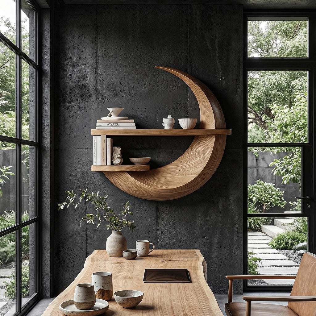 Rustic Floating Shelf with Natural Wood Display Storage, Wall Mounted Ledge Shelf