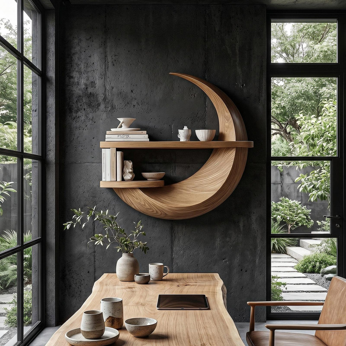 Rustic Floating Shelf with Natural Wood Display Storage, Wall Mounted Ledge Shelf