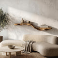 Organic Floating Shelf with Flowing Tree Branch Design, Wall Mounted Wood Display Shelf