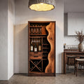 Farmhouse Wood Wine Cabinet with Built-In Bottle Storage, Bar Sideboard Buffet for Dining Room