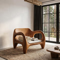 Mid Century Accent Chair With Wide Curved Back For Living Room SINLHACHR041