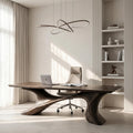 Sculptural Solid Wood Office Desk, Handcrafted Organic Modern Executive Writing Workstation Desk, Model