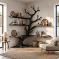 Organic Corner Desk With Sculptural Tree Branch Shelving For Home Office And Workspace SINLHADK130