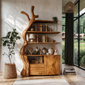 Organic Display Cabinet With Flowing Tree Silhouette For Bedroom