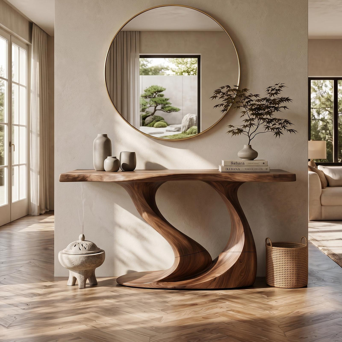 Contemporary Wave Base Console Table Luxury Hallway SILDTTRCS079