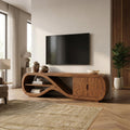 Organic Curved TV Cabinet Contemporary Living Room