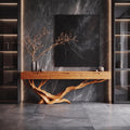 Mid Century Live Edge Entryway Table For Furniture Decor Modern