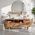 Farmhouse Solid Wood Bathroom Vanity, Handcrafted Single Sink Storage Console, Rustic Cabin Style Washstand