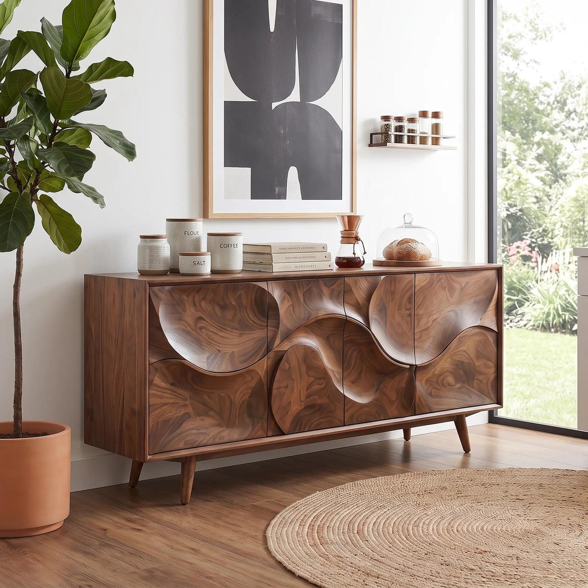Organic Modern Buffet Cabinet with Storage Kitchen
