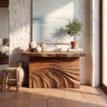 Mid Century Carved Entry Table For Luxury Interior Space