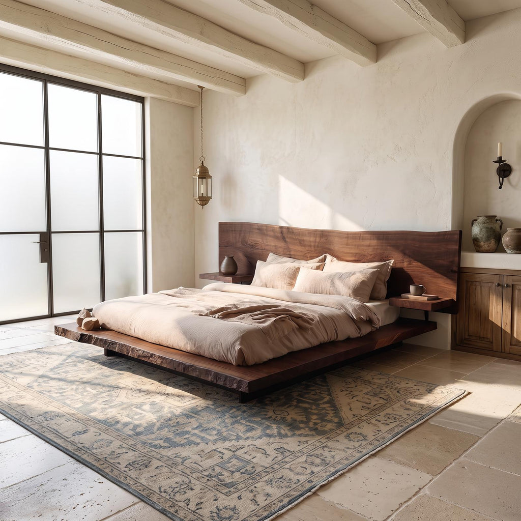 Rustic Wooden Bedframe Farmhouse Bedroom SINLSAWB028