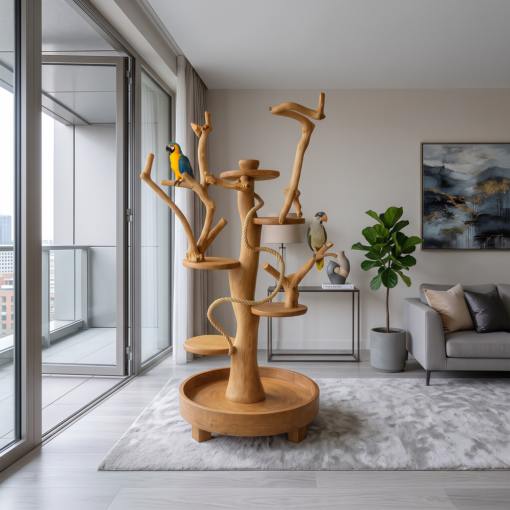 Natural Tree Parrot Playground For Living Room And Bird Space
