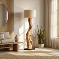 Modern Sculptural Wooden Standing Lamp For Bedroom And Corner