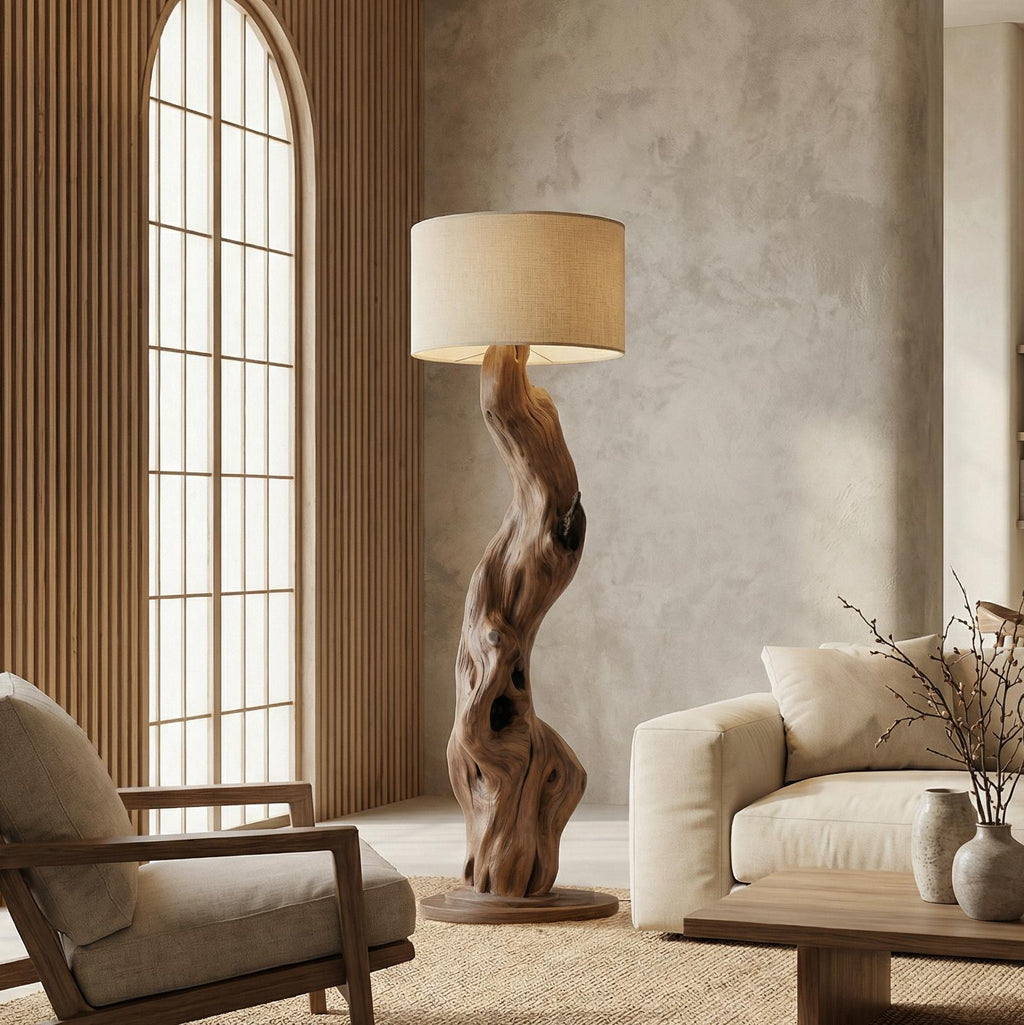 Modern Wooden Standing Floor Lamp For Bedroom And Living Room