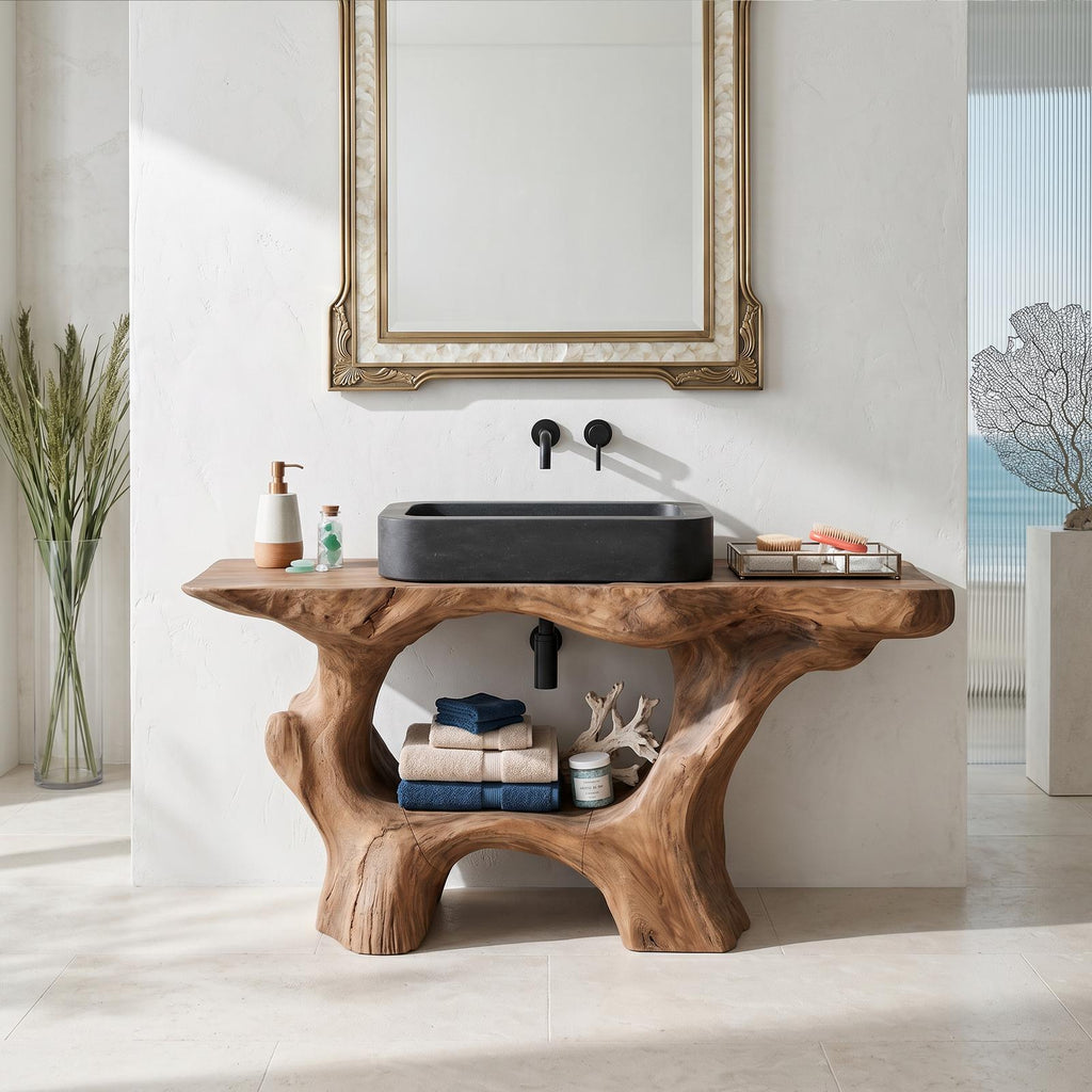 Farmhouse Solid Wood Vanity For Rustic Bathroom