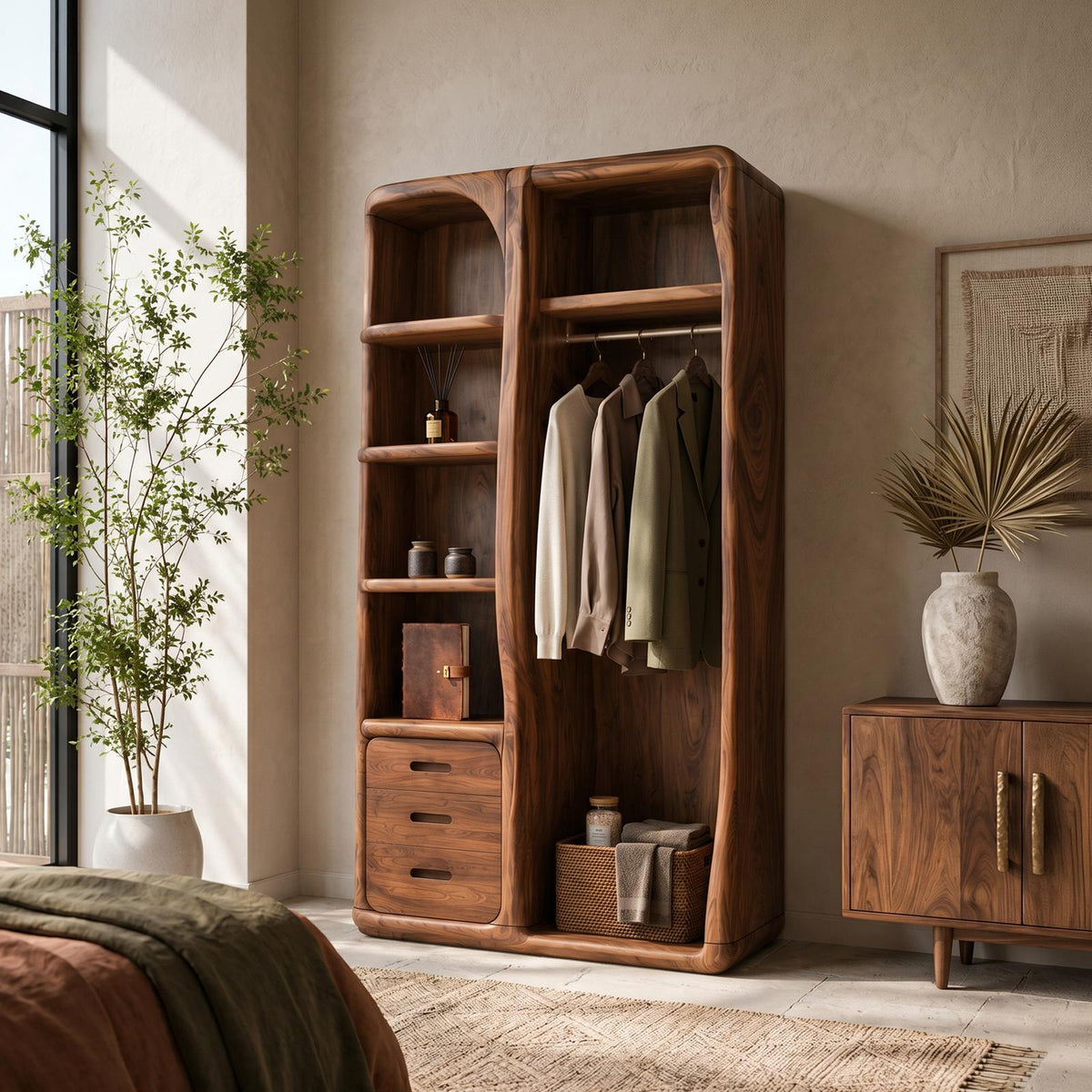 Scandinavian Organic Edge Wardrobe For Master Suite Interior SILDTTNWDE001