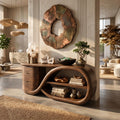 Modern Cross Base Console Table Luxury Hallway