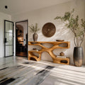 Modern Wooden Console Table With Open Storage For Interior Decor