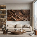 Layered Wave Wall Sculpture, Abstract Geometric Circular 3D Wood Wall Art Panel for Living Room Decor