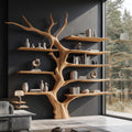 Sculptural Tree Bookcase Artistic Wooden Wall Shelf