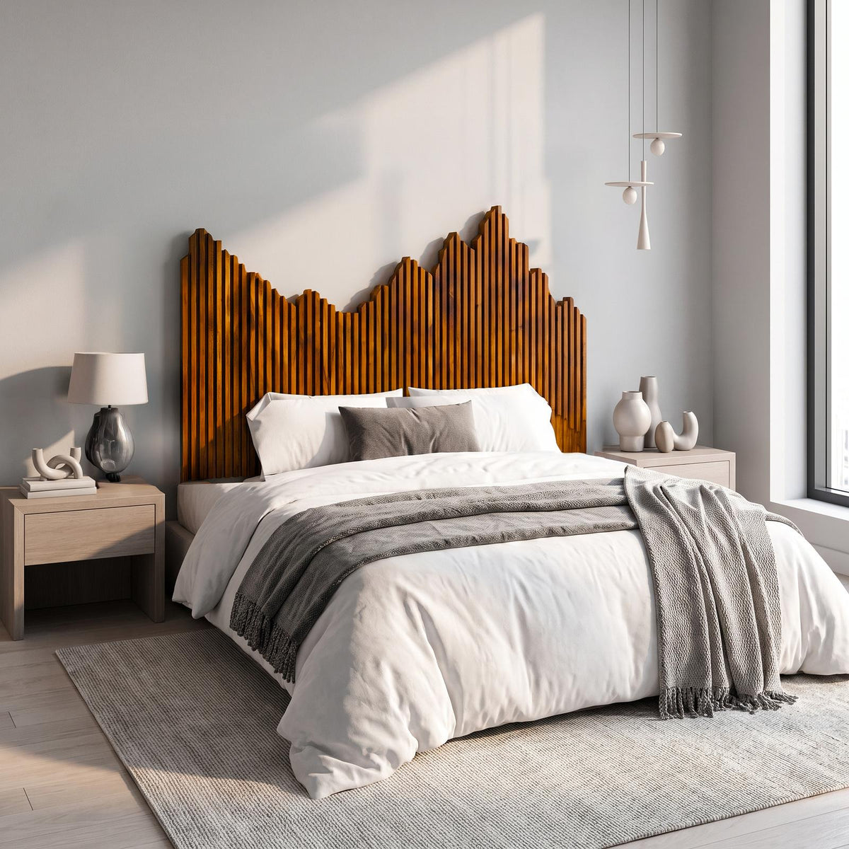 Organic Headboard Wooden Bed Headboard For Bedroom SINLSAHB034