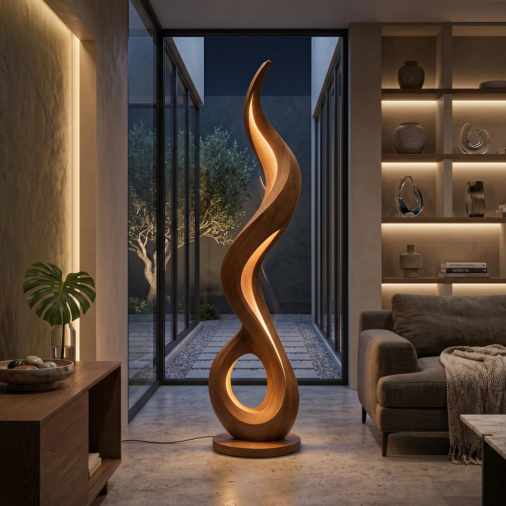 Minimalist Liquid Flow Floor Lamp For Reading Corner
