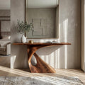 Mid Century Raw Edge Entry Table For Luxury Suite Interior