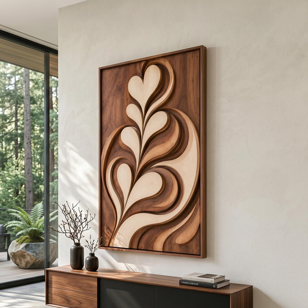 Contemporary Latte Leaf Wall Art For Living Room SILDTTNWA175