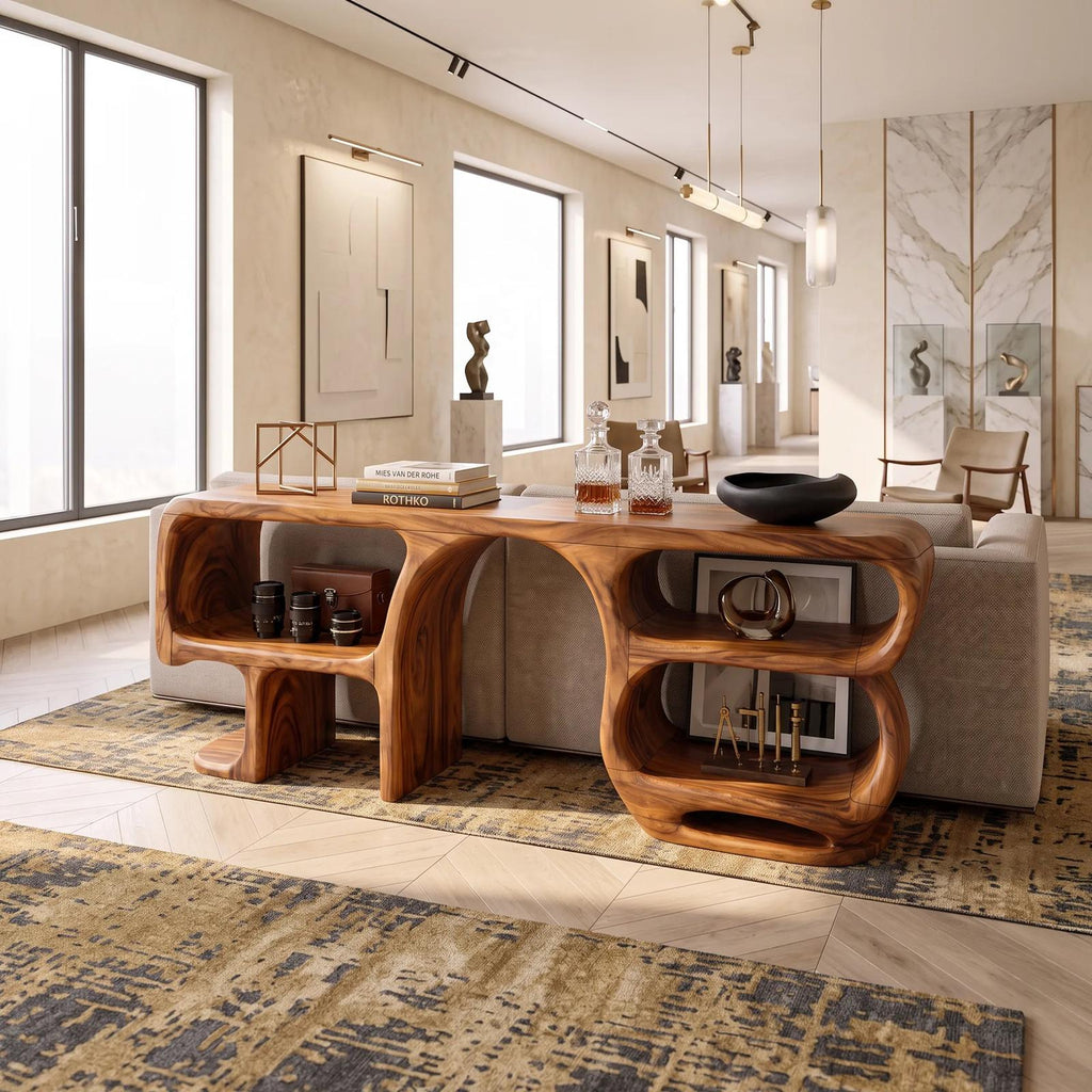 Modern Curved Frame Console For Living Room