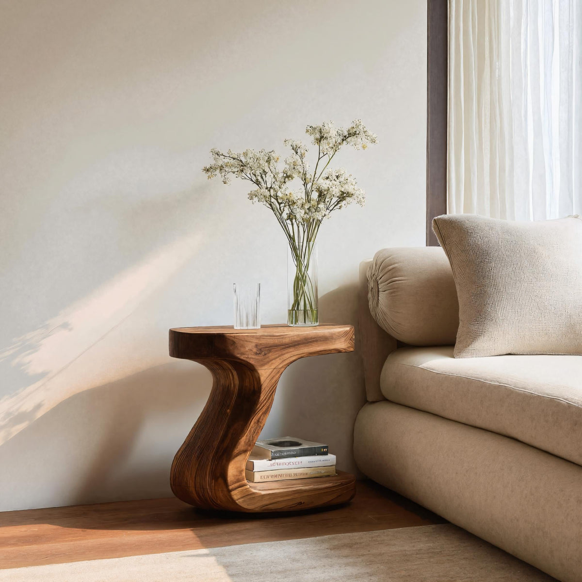 Minimalist Organic Shaped Nightstand For Bedroom RTTHHNNS001