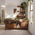 Handcrafted Mid Century Xmas Floating Vanity Coastal Residence