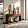 Handcrafted Wooden Console Table with Drawers, Solid Wood Entryway Table for Living Room & Hallway, Model