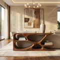 Minimalist Natural Wood Console Table, Handcrafted Entryway Sofa Table for Hallway & Living Room Interior, Model