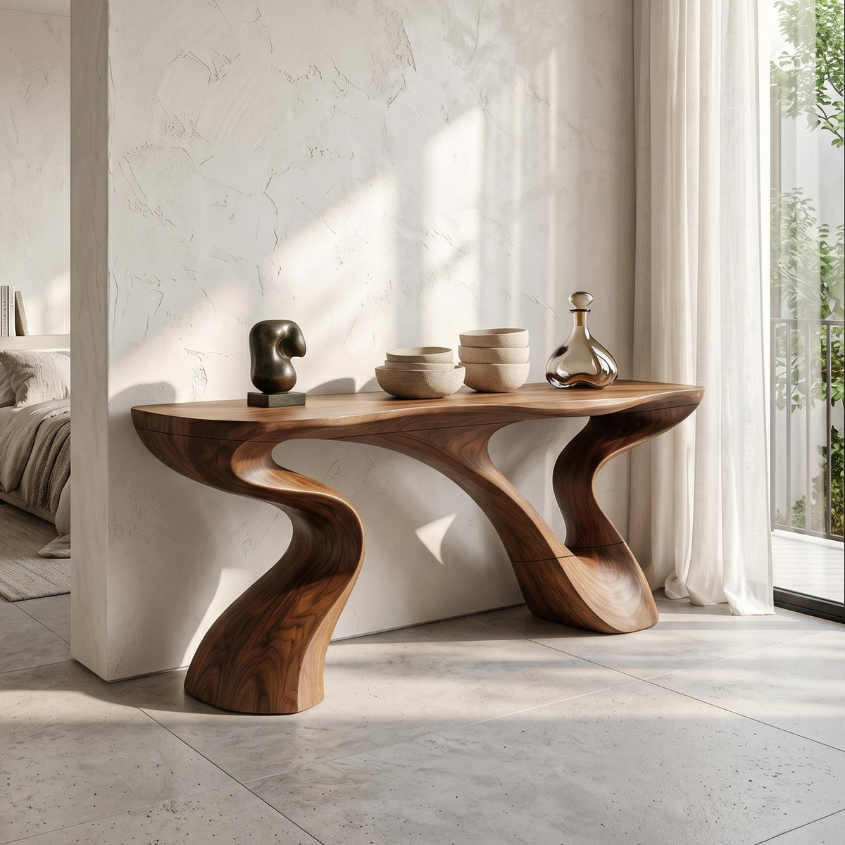 Minimalist Floating Console Table, Wall-Mounted Wood Entryway Shelf & Modern Vanity